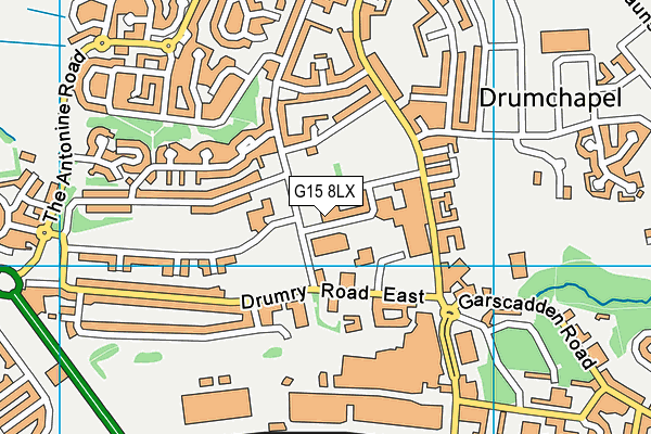 G15 8LX map - OS VectorMap District (Ordnance Survey)