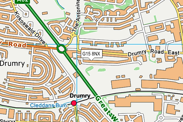 G15 8NX map - OS VectorMap District (Ordnance Survey)