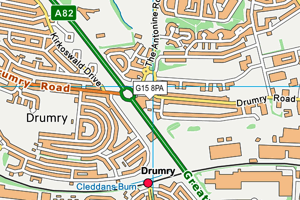 G15 8PA map - OS VectorMap District (Ordnance Survey)