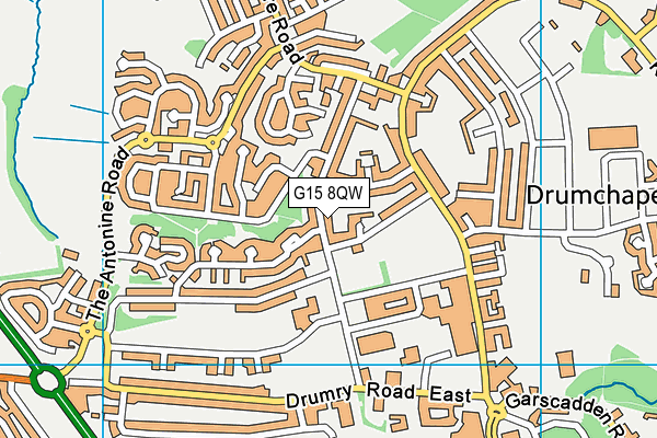 G15 8QW map - OS VectorMap District (Ordnance Survey)