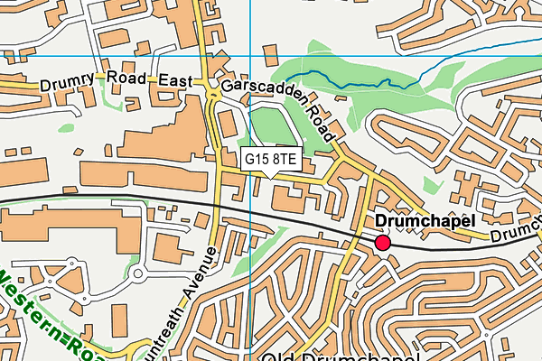 G15 8TE map - OS VectorMap District (Ordnance Survey)