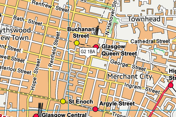 G2 1BA map - OS VectorMap District (Ordnance Survey)