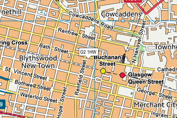 G2 1HW map - OS VectorMap District (Ordnance Survey)