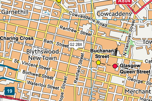 G2 2BX map - OS VectorMap District (Ordnance Survey)