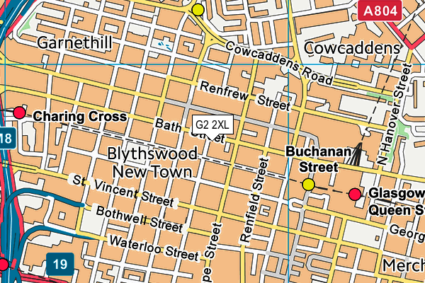 G2 2XL map - OS VectorMap District (Ordnance Survey)