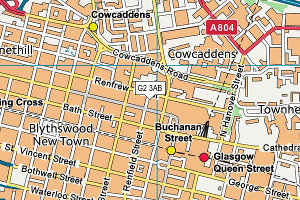 G2 3AB map - OS VectorMap District (Ordnance Survey)