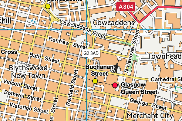 G2 3AD map - OS VectorMap District (Ordnance Survey)