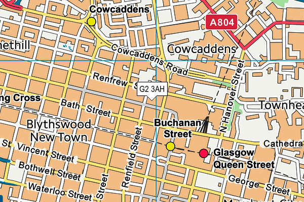 G2 3AH map - OS VectorMap District (Ordnance Survey)