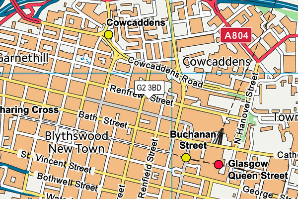 G2 3BD map - OS VectorMap District (Ordnance Survey)