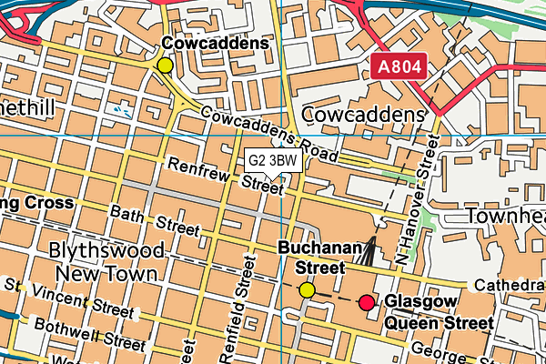 G2 3BW map - OS VectorMap District (Ordnance Survey)