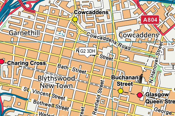 G2 3DH map - OS VectorMap District (Ordnance Survey)