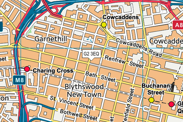 G2 3EQ map - OS VectorMap District (Ordnance Survey)