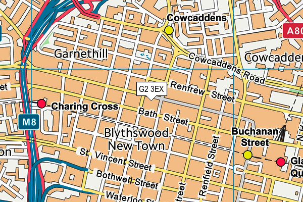 G2 3EX map - OS VectorMap District (Ordnance Survey)