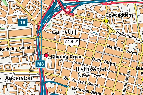 G2 3HW map - OS VectorMap District (Ordnance Survey)