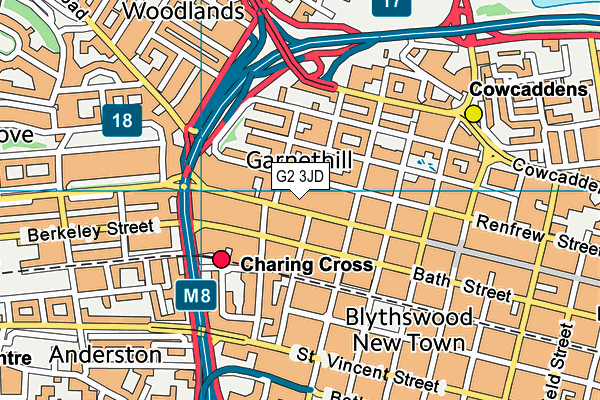 G2 3JD map - OS VectorMap District (Ordnance Survey)