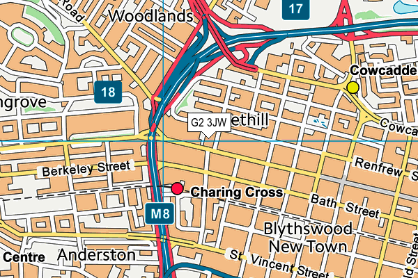 G2 3JW map - OS VectorMap District (Ordnance Survey)