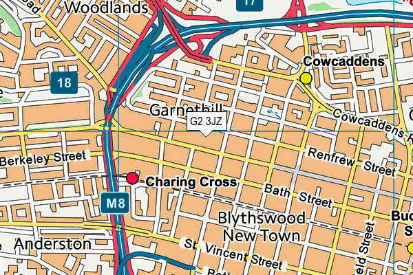 G2 3JZ map - OS VectorMap District (Ordnance Survey)