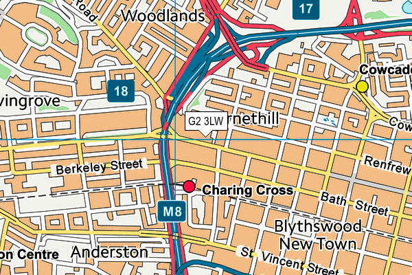 G2 3LW map - OS VectorMap District (Ordnance Survey)