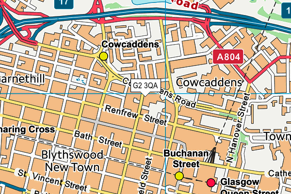 G2 3QA map - OS VectorMap District (Ordnance Survey)