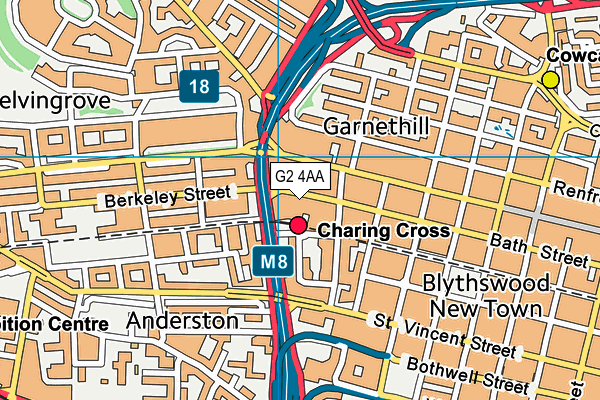 G2 4AA map - OS VectorMap District (Ordnance Survey)