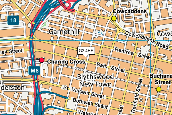 G2 4HF map - OS VectorMap District (Ordnance Survey)