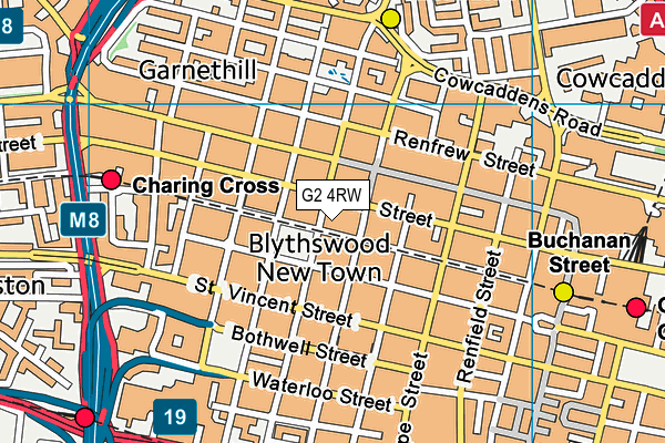 G2 4RW map - OS VectorMap District (Ordnance Survey)