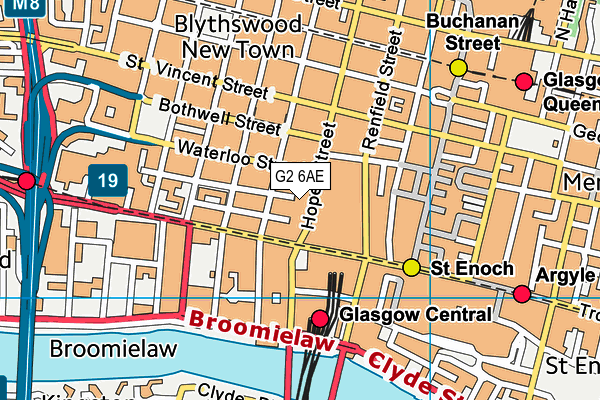 G2 6AE map - OS VectorMap District (Ordnance Survey)