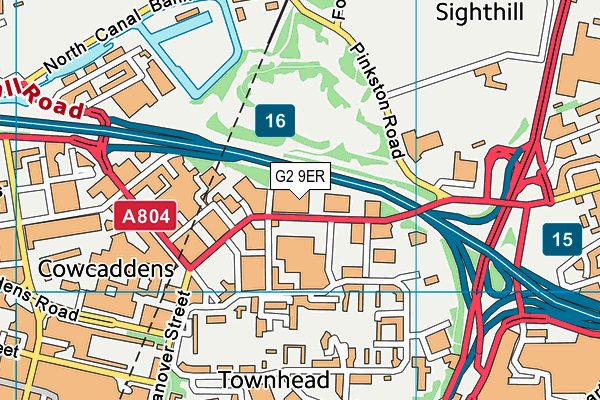 G2 9ER map - OS VectorMap District (Ordnance Survey)