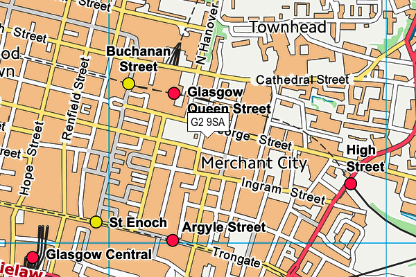 G2 9SA map - OS VectorMap District (Ordnance Survey)