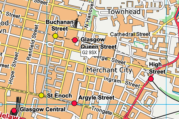 G2 9SX map - OS VectorMap District (Ordnance Survey)