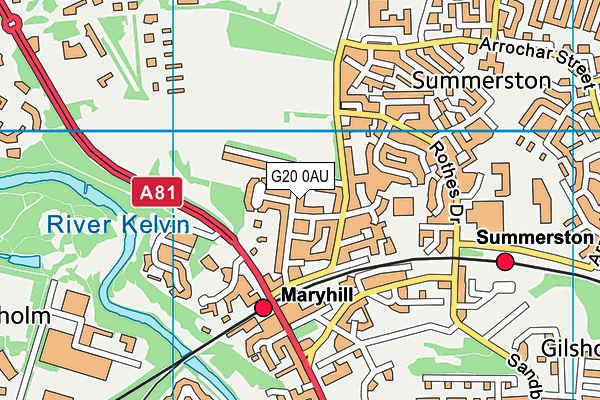 G20 0AU map - OS VectorMap District (Ordnance Survey)