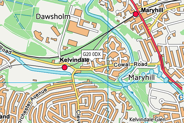 G20 0DX map - OS VectorMap District (Ordnance Survey)