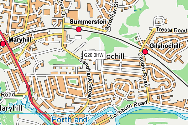G20 0HW map - OS VectorMap District (Ordnance Survey)