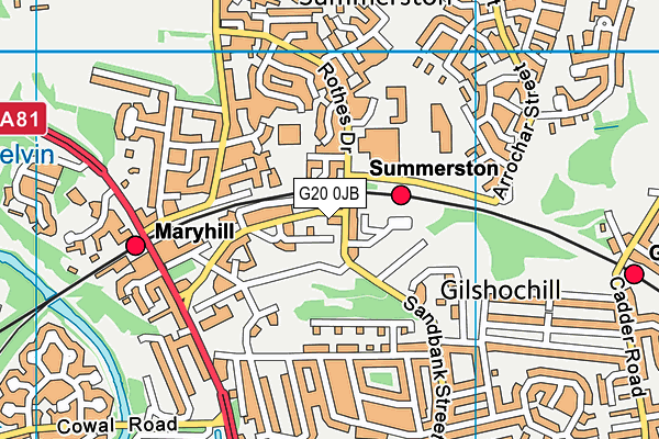 G20 0JB map - OS VectorMap District (Ordnance Survey)