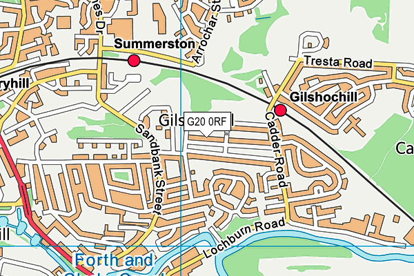 G20 0RF map - OS VectorMap District (Ordnance Survey)