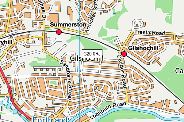 G20 0RJ map - OS VectorMap District (Ordnance Survey)