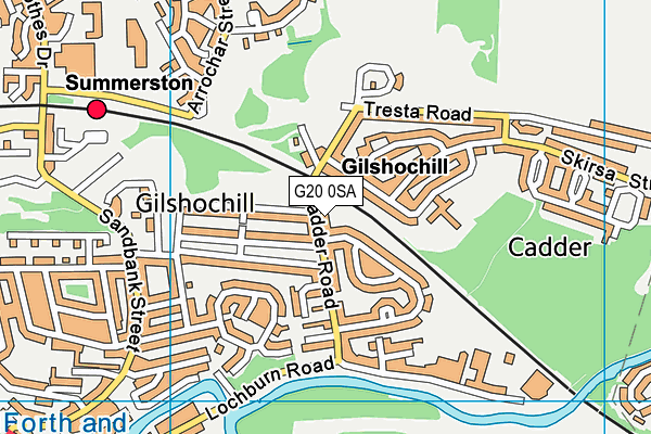 G20 0SA map - OS VectorMap District (Ordnance Survey)