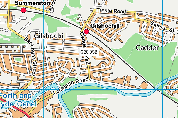 G20 0SB map - OS VectorMap District (Ordnance Survey)