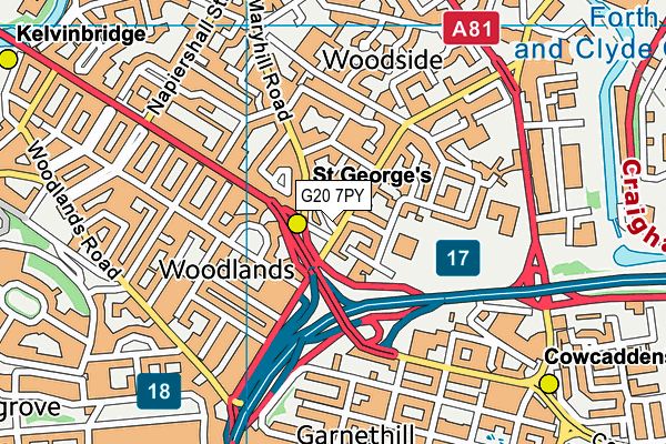 G20 7PY map - OS VectorMap District (Ordnance Survey)