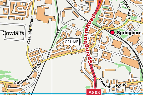 G21 1AF map - OS VectorMap District (Ordnance Survey)