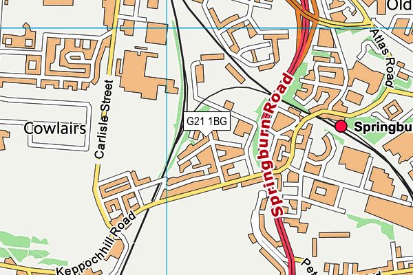 G21 1BG map - OS VectorMap District (Ordnance Survey)