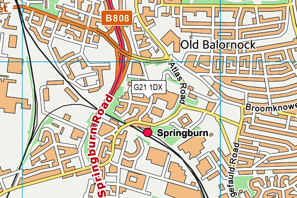 G21 1DX map - OS VectorMap District (Ordnance Survey)