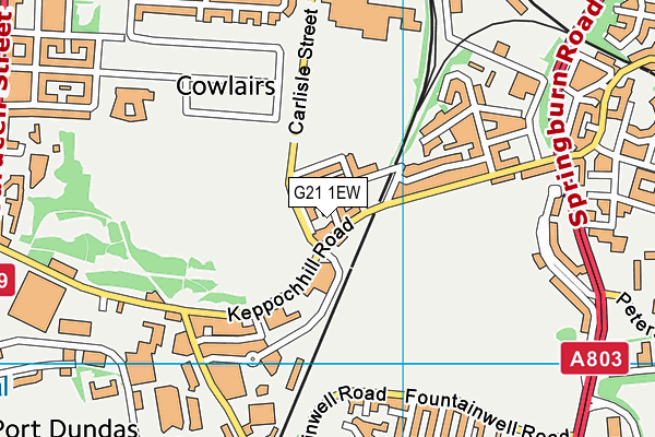 G21 1EW map - OS VectorMap District (Ordnance Survey)