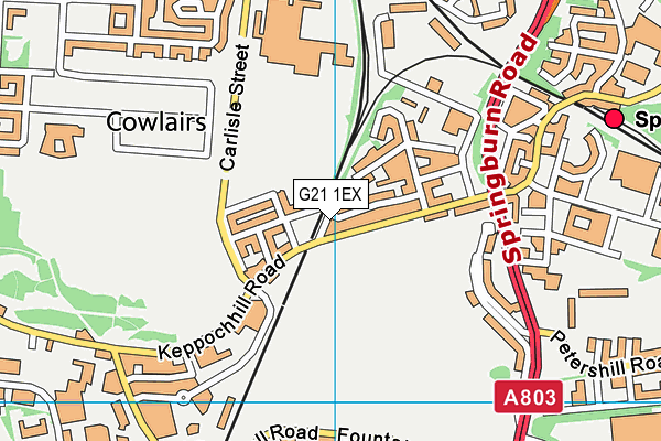 G21 1EX map - OS VectorMap District (Ordnance Survey)