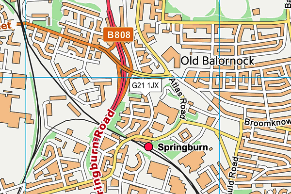 G21 1JX map - OS VectorMap District (Ordnance Survey)