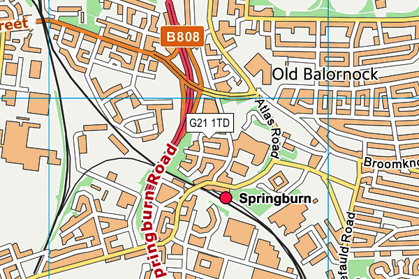 G21 1TD map - OS VectorMap District (Ordnance Survey)