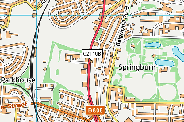 G21 1UB map - OS VectorMap District (Ordnance Survey)