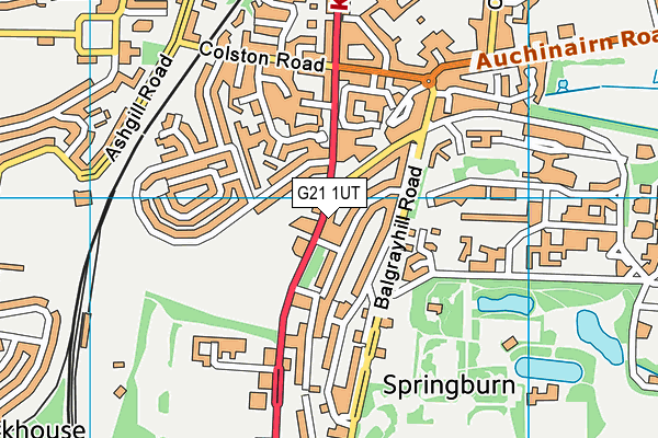 G21 1UT map - OS VectorMap District (Ordnance Survey)