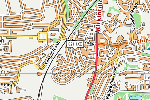 G21 1XE map - OS VectorMap District (Ordnance Survey)