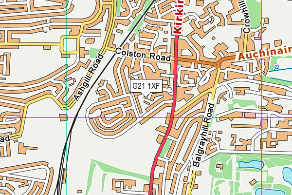 G21 1XF map - OS VectorMap District (Ordnance Survey)